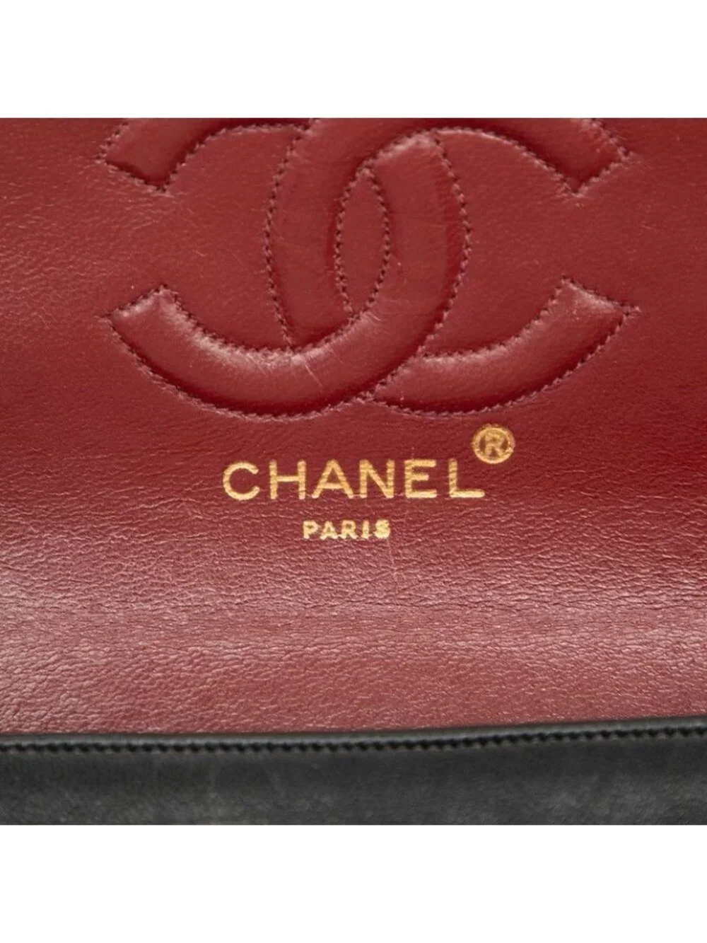 Chanel CC Logo Quilted Chain Shoulder Bag Black Gold Lambskin